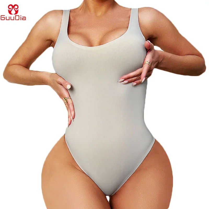 Shapewear Bodysuit Firm - GUUDIA seksowne stringi głębokie U Neck