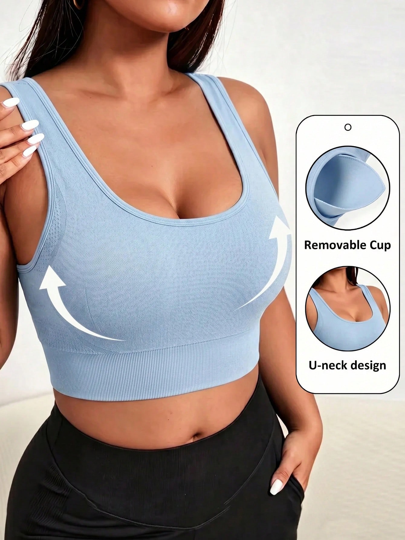 Push Up Bra Padded - Bezszwowy biustonosz sportowy plus size dla